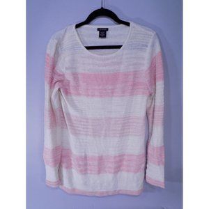 Calvin Klein Jeans Pink Ombre White Sweater Large Womens Ladies 36543 Striped L